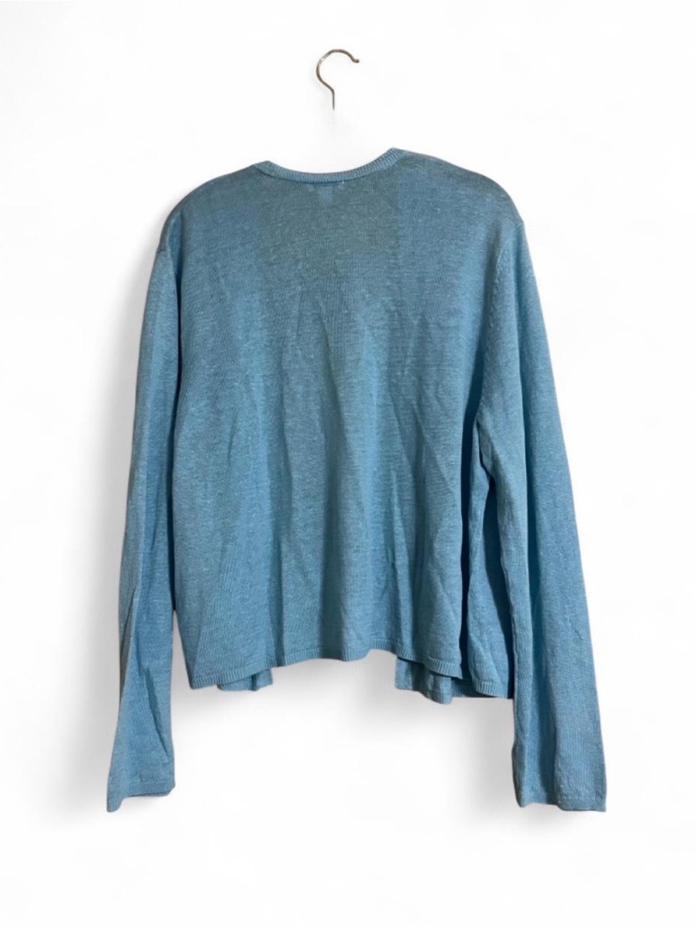 J.Jill Sweater Sz XL Light Blue Open-Front Cardigan Linen/Modal/Cotton Blend - Picture 2 of 5